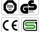Обязательные сертификаты: европейский CE, немецкий GS TUV, японский SG