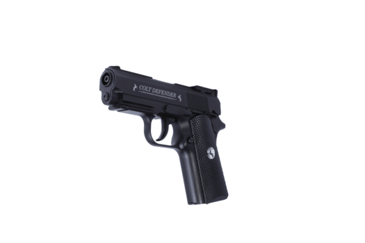 Пистолет пневматический Colt Defender (чёрный с чёрными пластиковыми накладками)