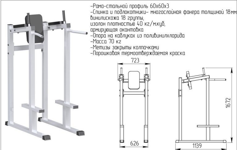 Брусья чертеж с размерами